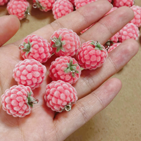 Resin Bangle Bracelet - Lot 10 Pcs Resin Flocking Raspberry