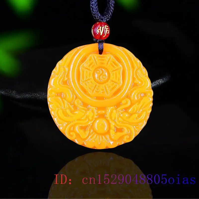 Women Accessories For Gift - Yellow Jade Dragon Pendant Gifts Men