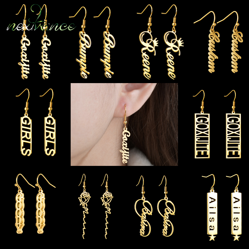 Women Accessories Name - Nextvance Custom Name Earrings Stainless Steel