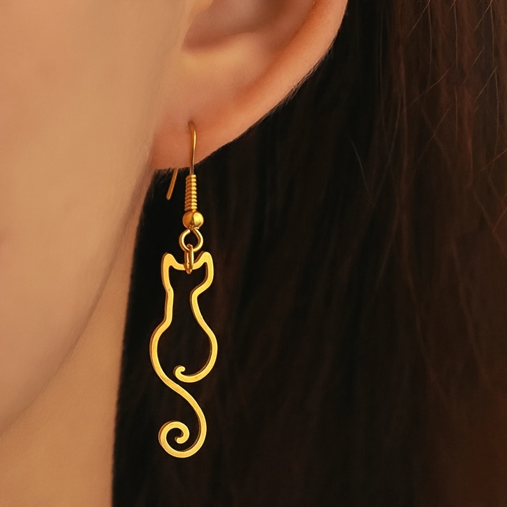 Custom Cat Shape Name Earrings - Women Accessories Name recension och pris