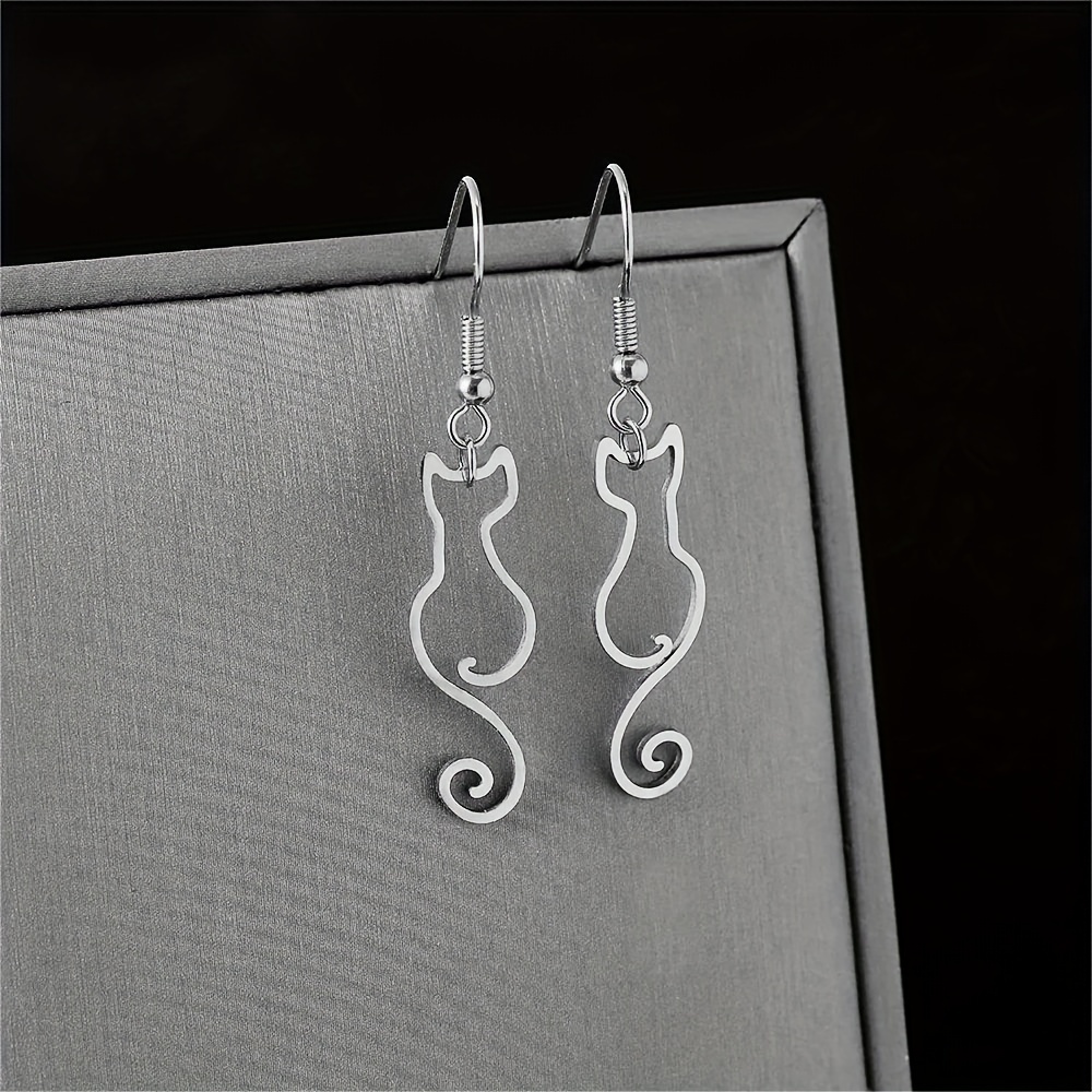 Custom Cat Shape Name Earrings - Women Accessories Name recension och pris