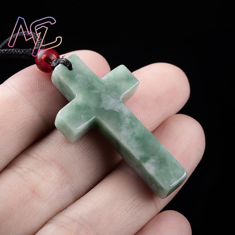 Myanmar Jadeite Cross Pendant  - Women Accessories For Gift recension och pris
