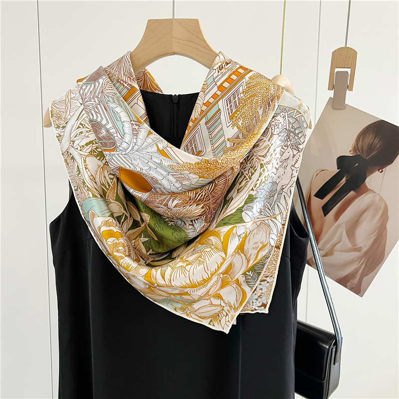 Satin Silk Scarf 110cm Brand M - Accessories Brand For Women recension och pris