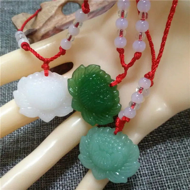 Natural Green Jade Lotus Penda - Women Accessories For Gift recension och pris
