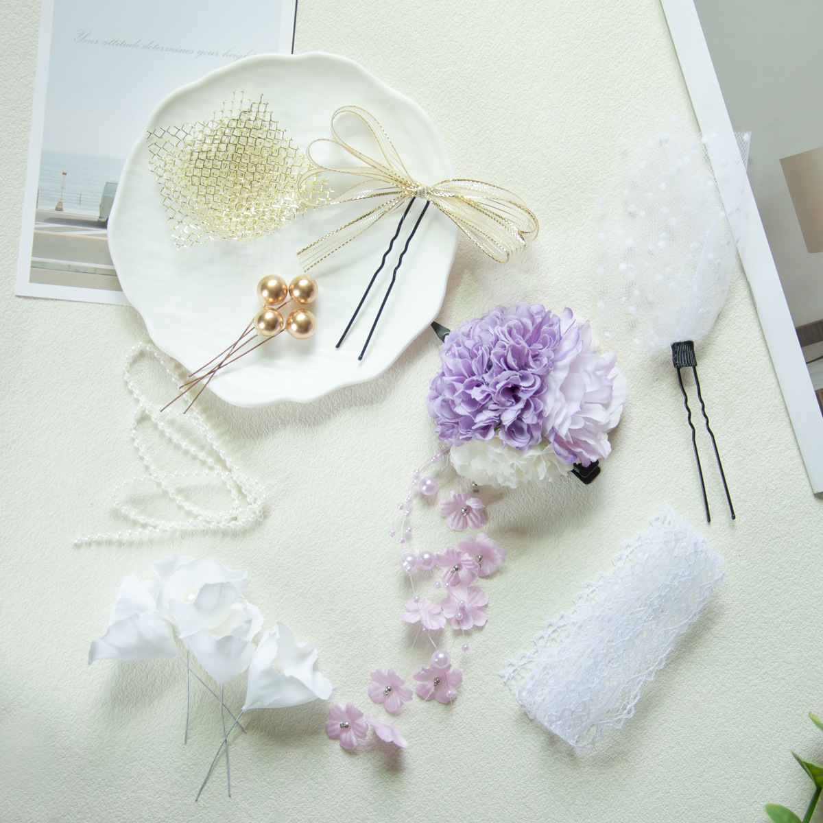 Lace Bow Kimono Hair Accessory - Women'S Kimono Accessories recension och pris