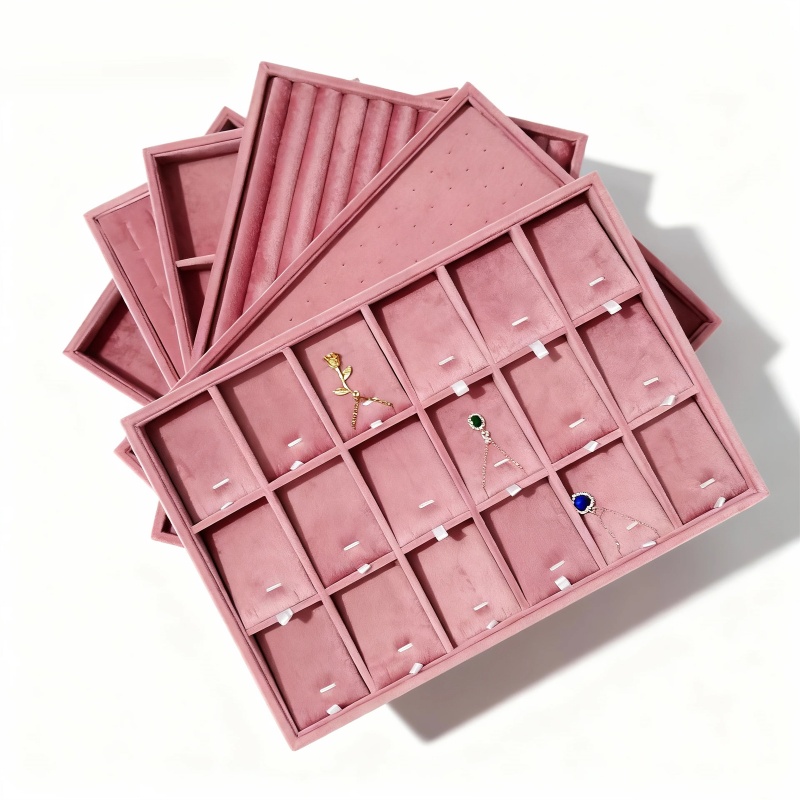 Velvet Jewelry Organizer Trays - Women Accessories Drawer recension och pris