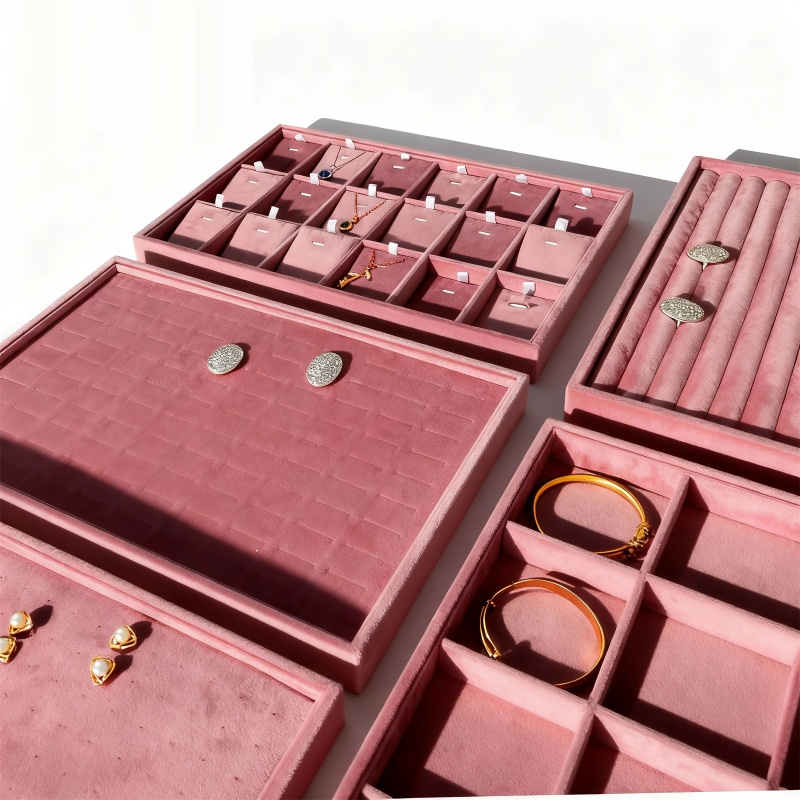 Velvet Jewelry Organizer Trays - Women Accessories Drawer recension och pris
