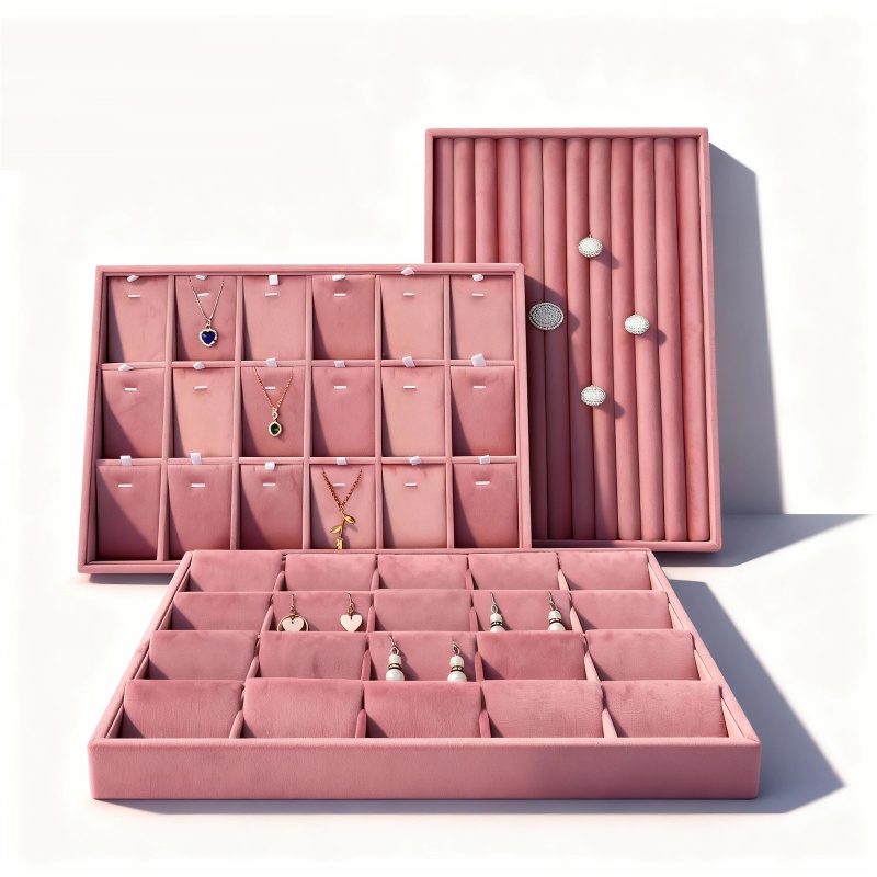 Velvet Jewelry Organizer Trays - Women Accessories Drawer recension och pris