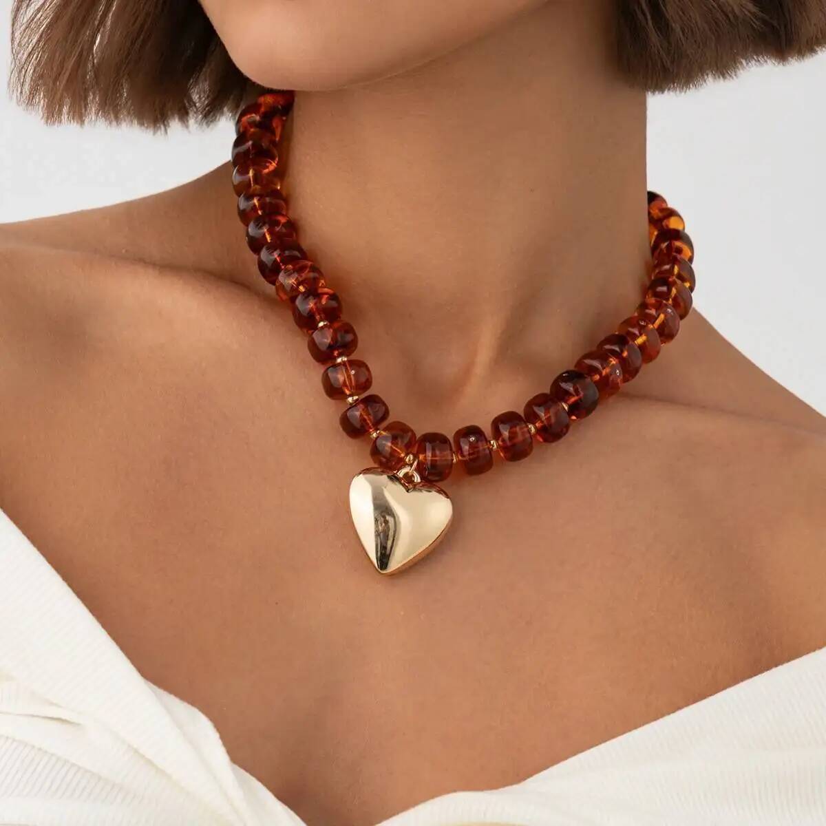 SHIXIN Trendy Amber Acrylic Re - Resin Bangle Bracelet recension och pris