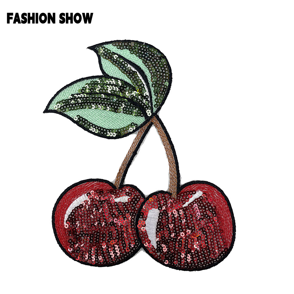 Sequin Cherry Embroidery Patch - Accessories Brand For Women recension och pris