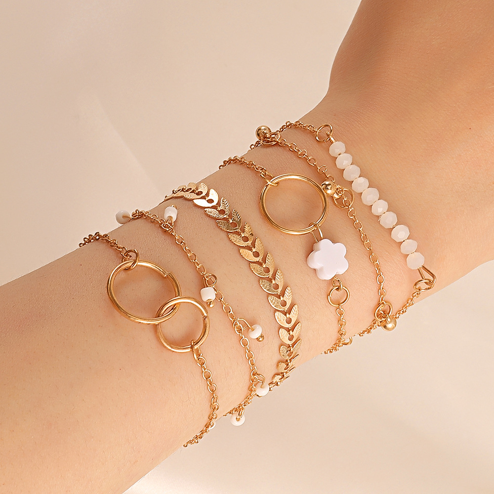 6 Piece Set Gold color Geometr - Resin Bangle Bracelet recension och pris