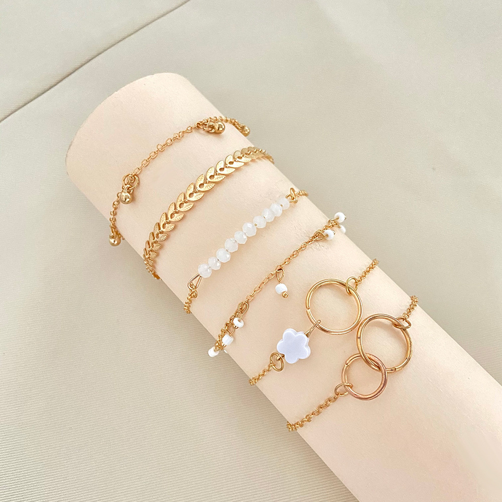 6 Piece Set Gold color Geometr - Resin Bangle Bracelet recension och pris