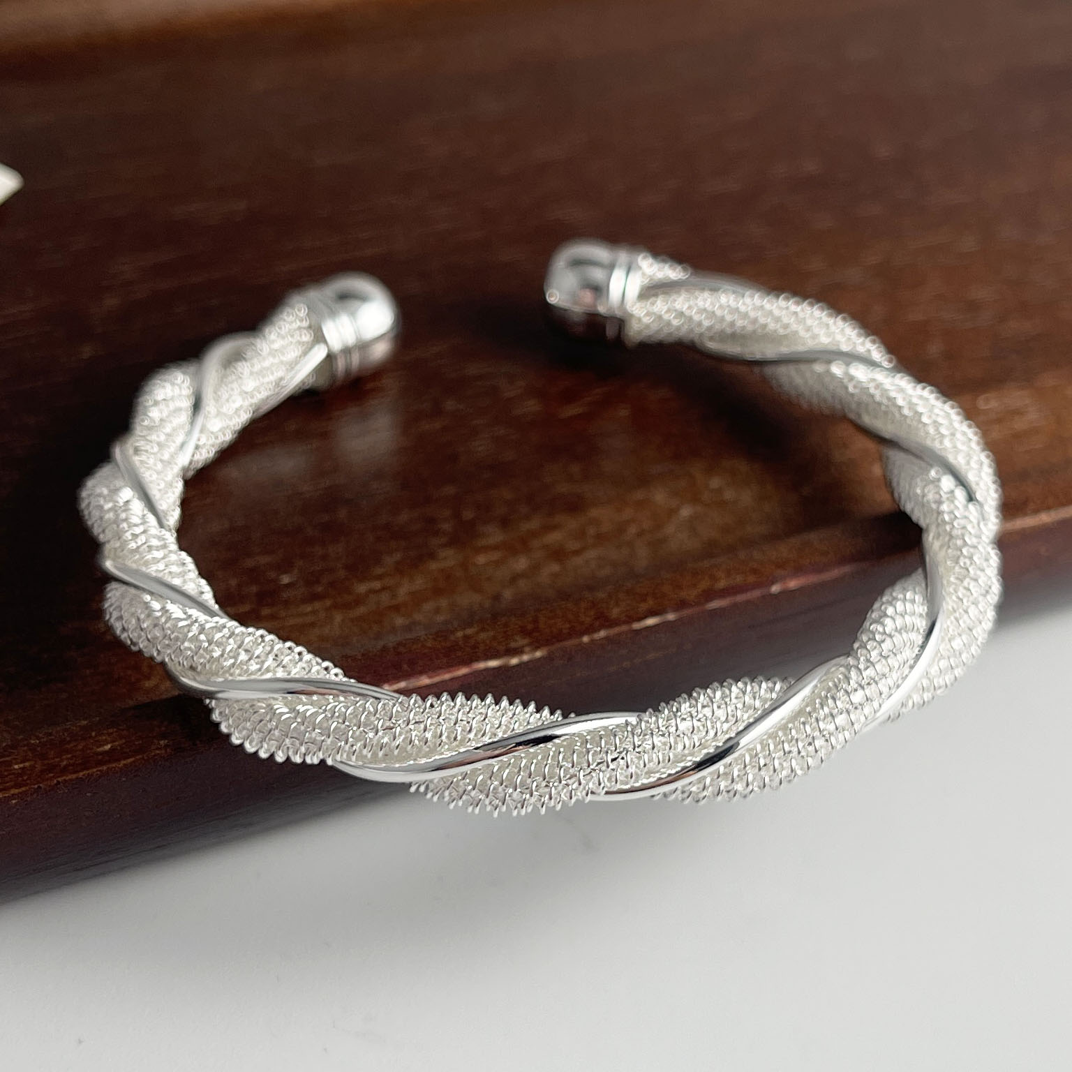 100% Solid 925 Sterling Silver - Resin Bangle Bracelet recension och pris