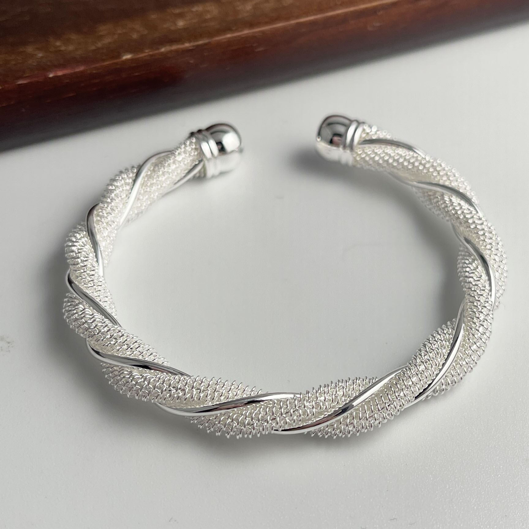 100% Solid 925 Sterling Silver - Resin Bangle Bracelet recension och pris
