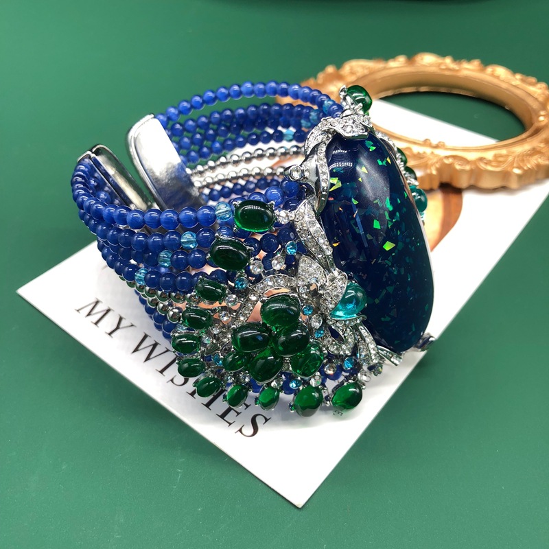 Luxury Vintage Chunky Beaded B - Resin Bangle Bracelet recension och pris