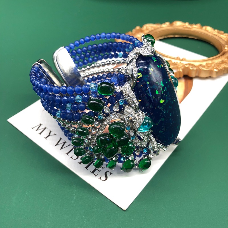 Luxury Vintage Chunky Beaded B - Resin Bangle Bracelet recension och pris